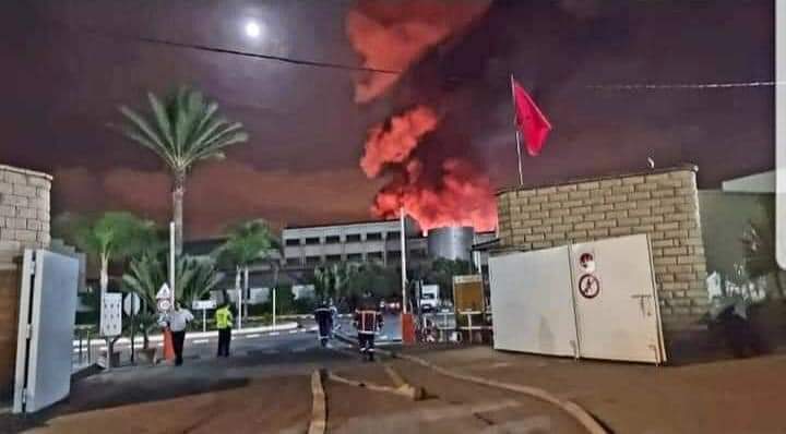 حريق ضخم بشركة «لوسيور» في الدار البيضاء